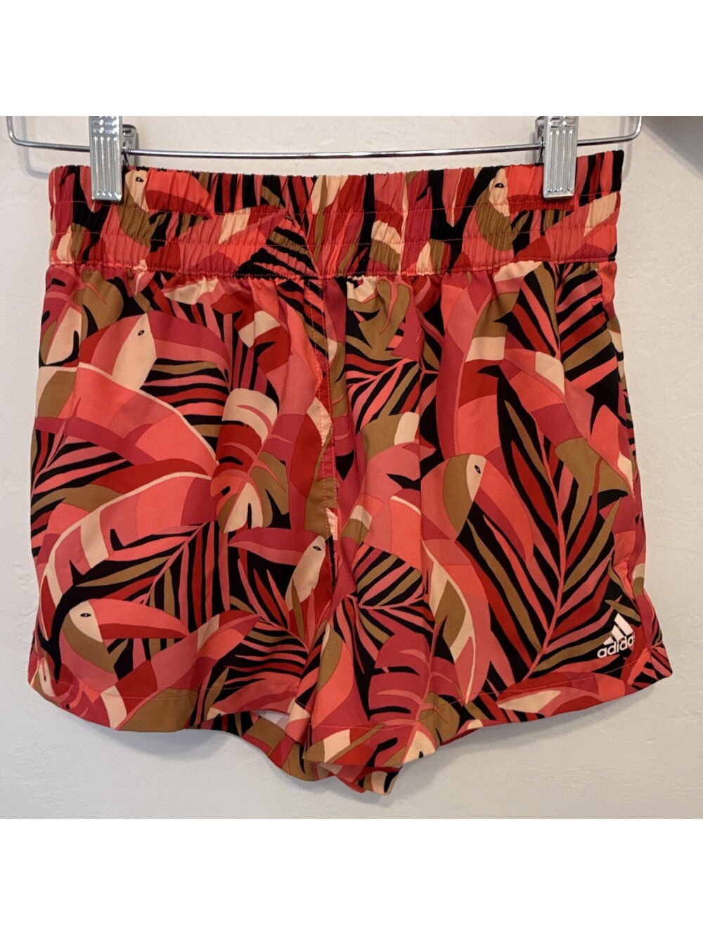 adidas FARM Rio Collab. Women’s Tropical Floral Running Shorts XS Red/Pink